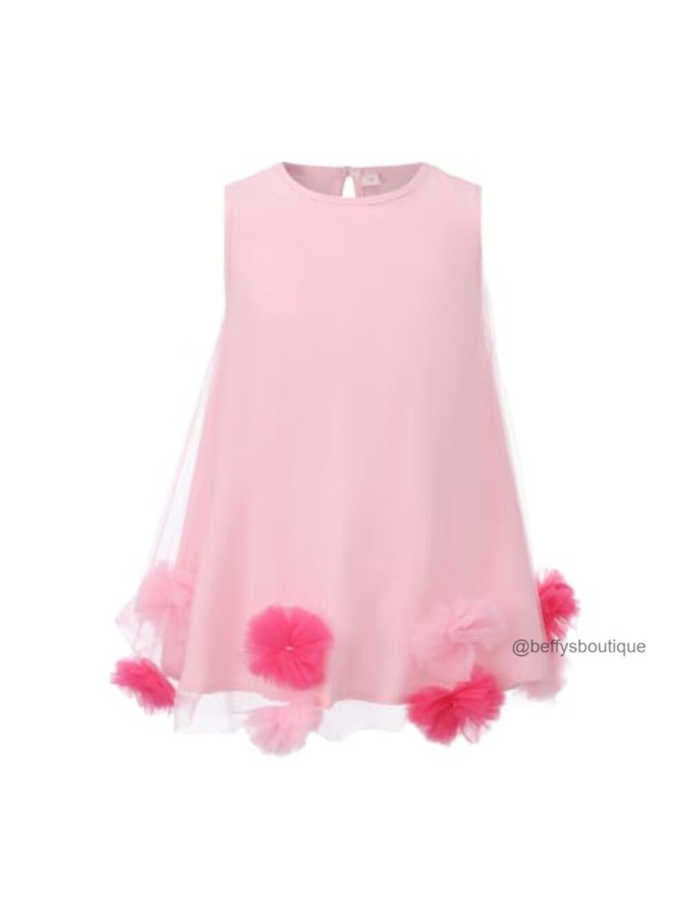 Girls Tulle Summer Dress, Sleeveless Birthday Party Sundress, Fluffy Princess